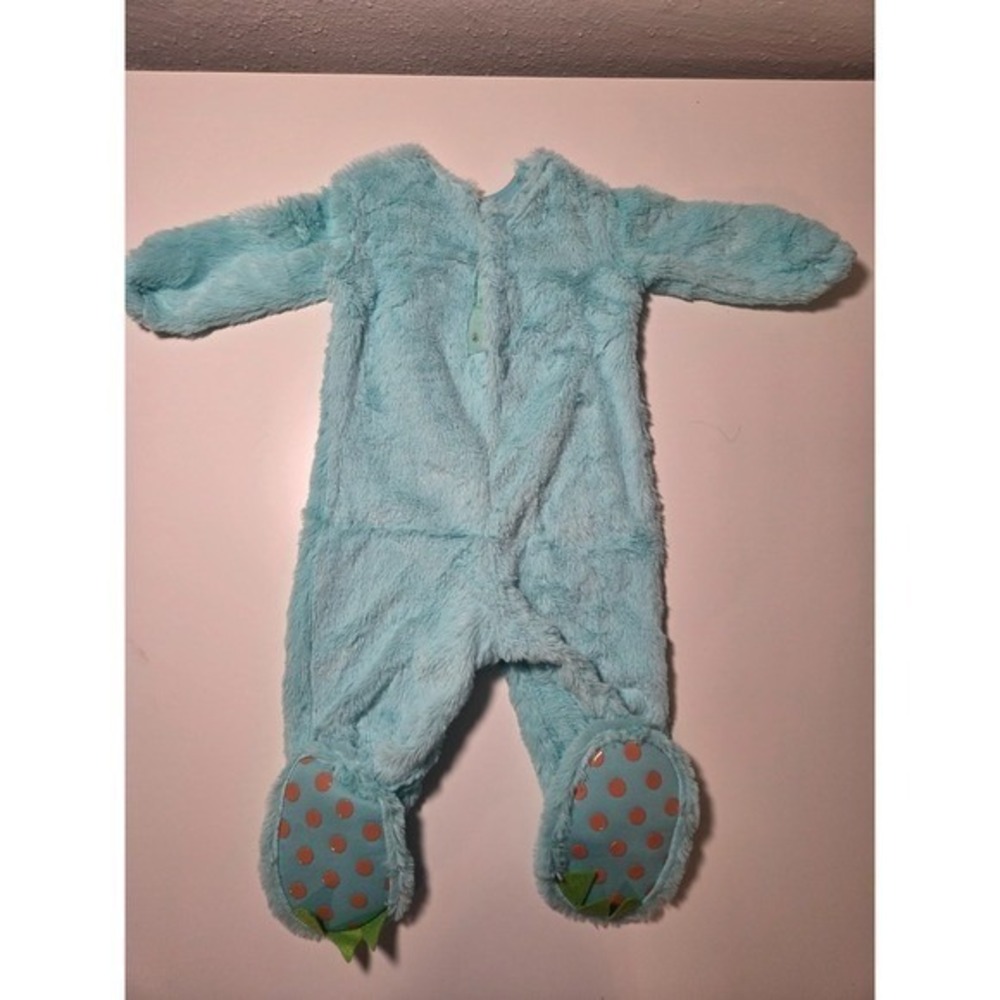 Spirit Halloween Lil Monster Infant Jumpsuit Costume Boys 0-6 Month Blue Hooded - Picture 5 of 9